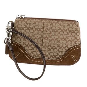Vintage COACH brown suede wallet/wristlet